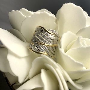 Ring Jewelry Silver & Gold Wave Shape 9